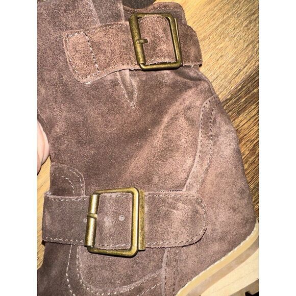 Sbicca Harmonic Brown Boots With Stacked Heel/ Hidden Wedge Size 6.5 - Picture 13 of 16
